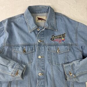 Vintage Pittsburgh STEELERS Jacket XL Denim Jean PRO ELITE Trucker NFL